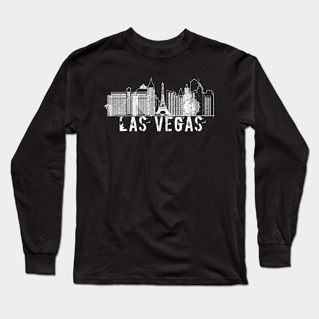 City of Las Vegas Skyline Graphic T-shirt Long Sleeve T-Shirt by DimDom